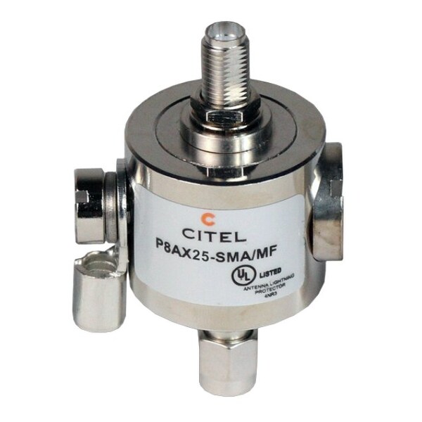 Citel Outdoor RF Protector, Dc-3.5 Ghz, Dc Pass, 190W, Imax 20Ka, Male-Female Sma Connector P8AX25-SMA/MF - main